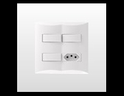 Interruptor Duplo Paralelo Tomada 2p+T 10a 4x4